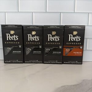 Peet's Espresso Capsules Nespresso Original 4 Boxes Nerissimo Ristretto Dark